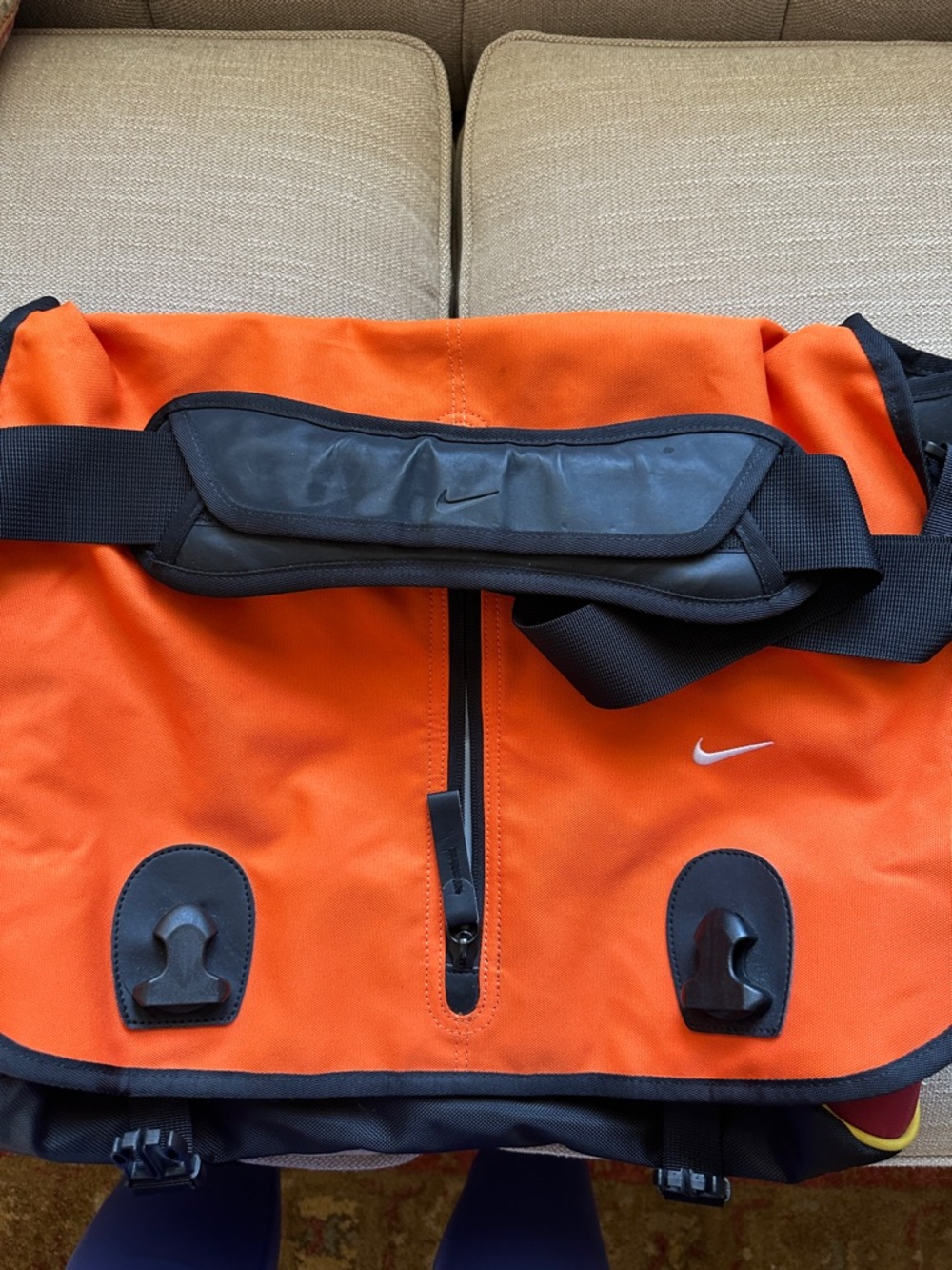 Nike Orange and Black Messenger Satchel